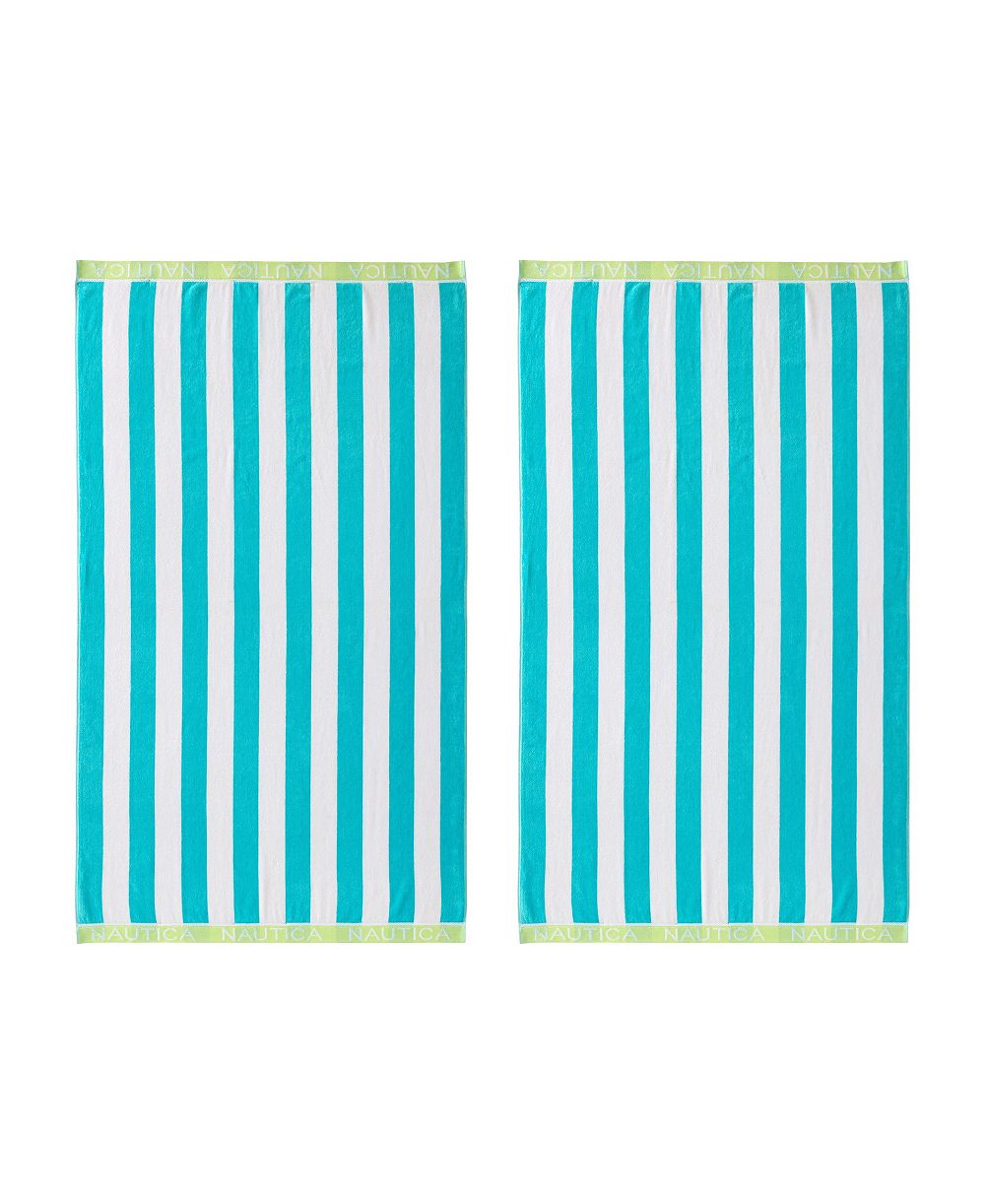 Nautica Classic Cabana Yarn Dyed Cotton 2-Piece Beach Towel Set