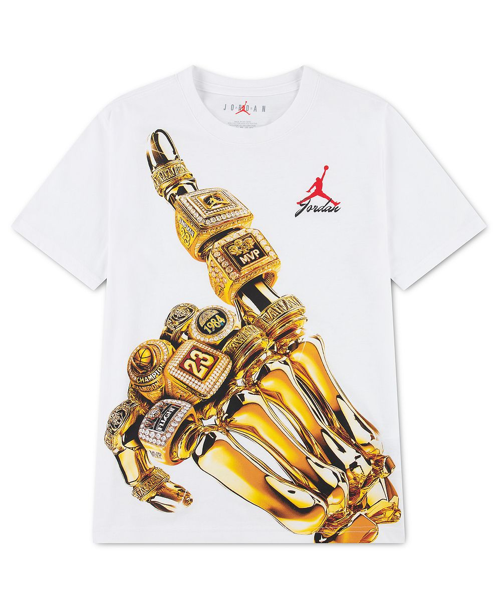Детская футболка Jordan 8-20 23K Skeleton Rings с коротким рукавом