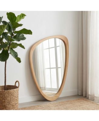 Зеркало настенное LAOTIES Irregular Wood Frame для ванной, прихожей, спальни и гостиной
