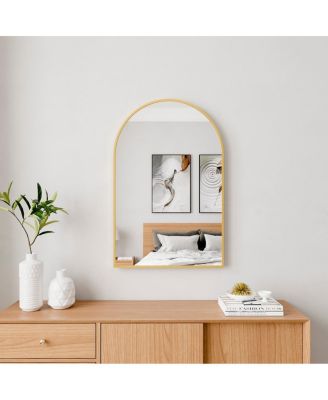 Настенное зеркало LAOTIES 36" x 24" Arched с алюминиевой рамой