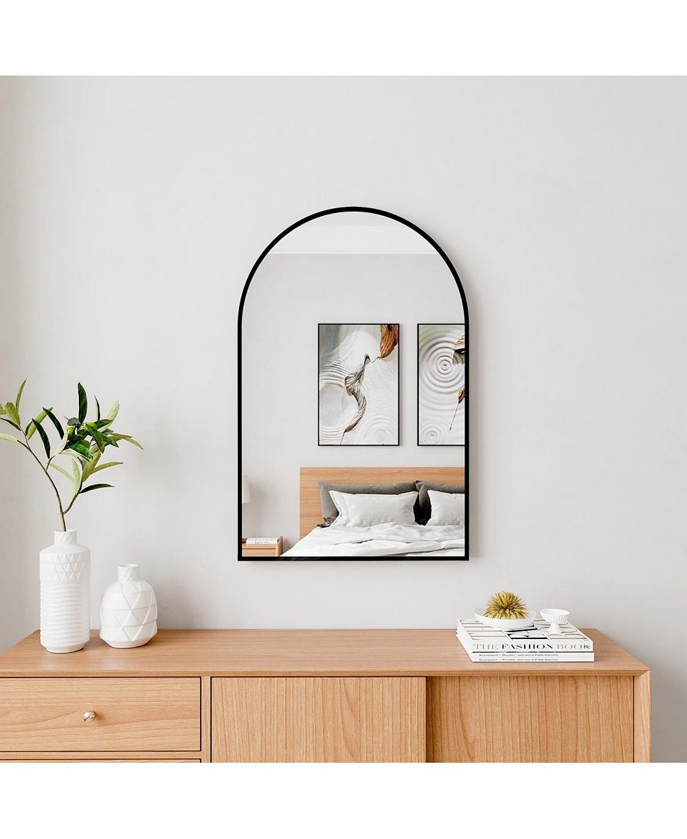 Настенное зеркало LAOTIES 36" x 24" Arched с алюминиевой рамой
