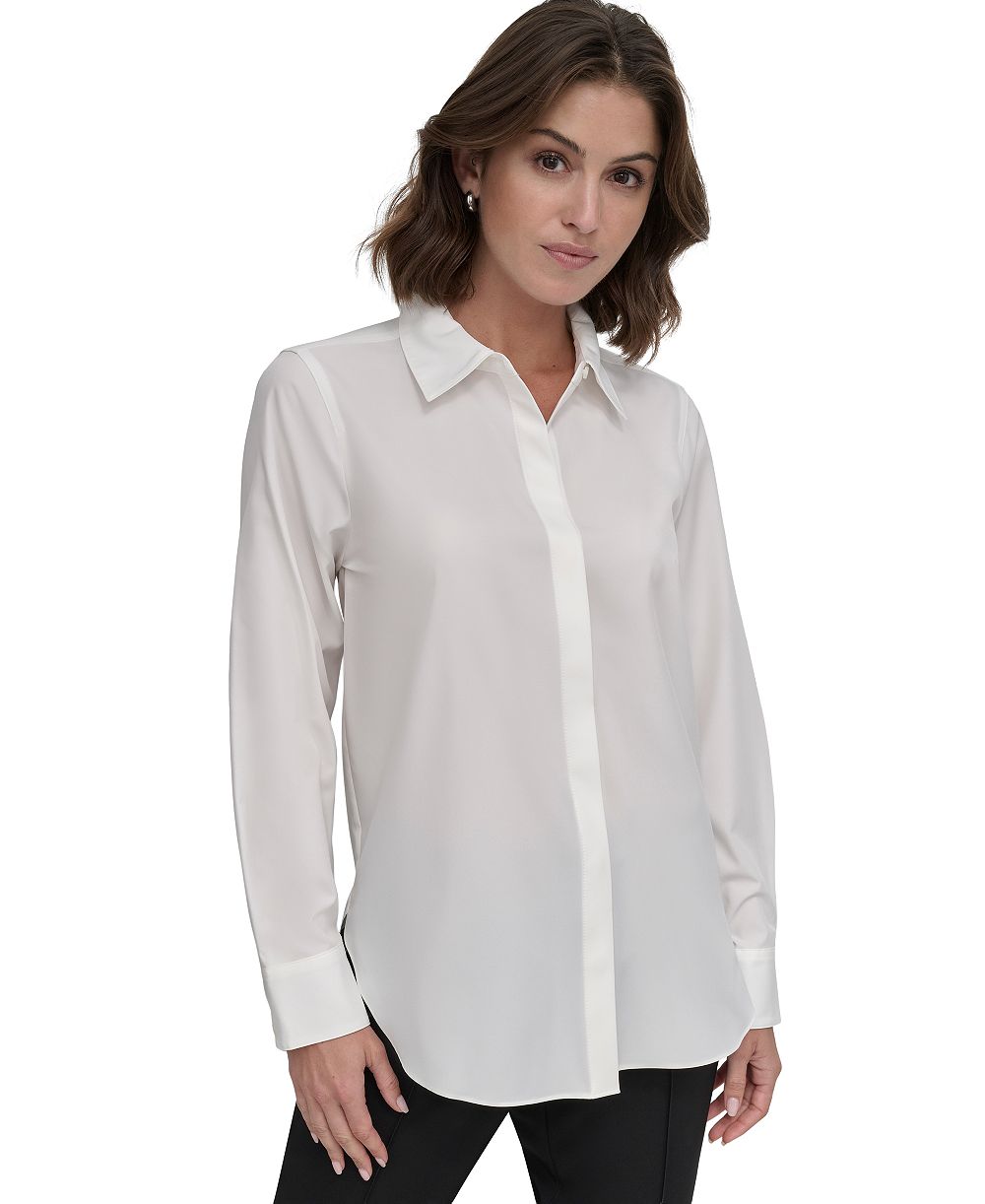 DKNY Блузка с пуговицами, Petite