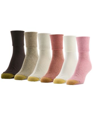 Gold Toe женские 6 пар хлопковых носок с рифленым манжетом Crew Cotton-Blend
