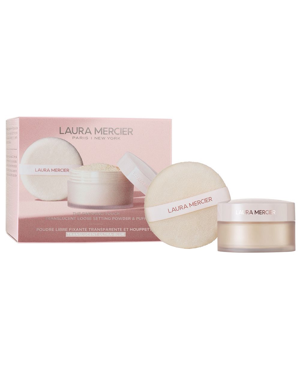 Laura Mercier набор из 2 предметов: полупрозрачная рассыпчатая фиксирующая пудра с эффектом размытия и пуховка The Finishing Touch