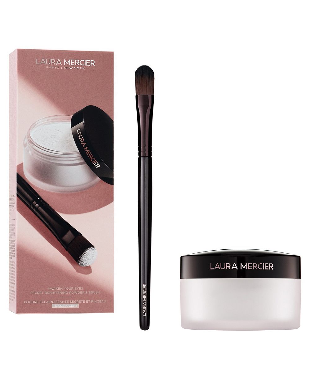 Laura Mercier набор из 2 предметов: осветляющая пудра и кисть Awaken Your Eyes Secret