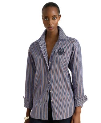 Женская блузка Lauren Ralph Lauren Petite Relaxed-Fit Striped Broadcloth