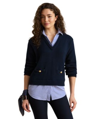 Детский джемпер Lauren Ralph Lauren Petite с воротником и длинным рукавом