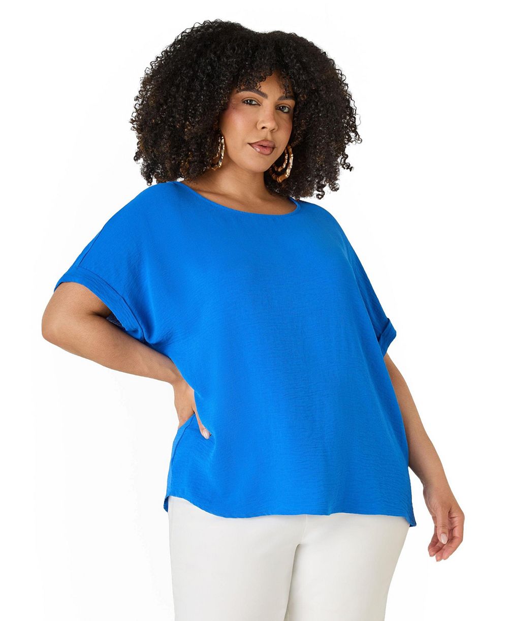 Ashley Stewart Plus Size текстурированный женский топ с манжетами