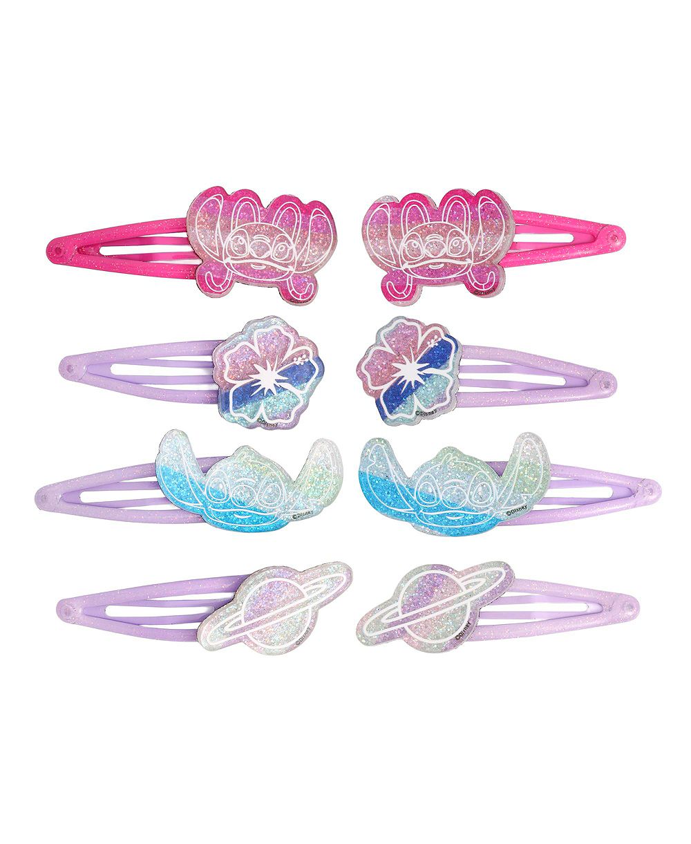 Disney Stitch Hair Clip 8-Piece Set Official License, Snap Back Clips for Hair, Lilo and Stitch Accessories, Small Gifts