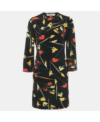 Pre-Owned Emilio Pucci Women's Brush Print Silk Mini Dress