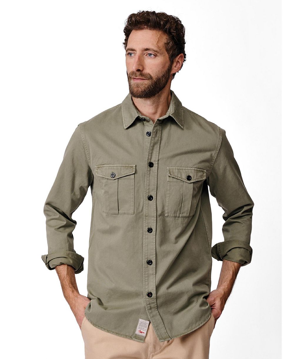 Aubin Men's Cole Long Sleeve Twill Overshirt