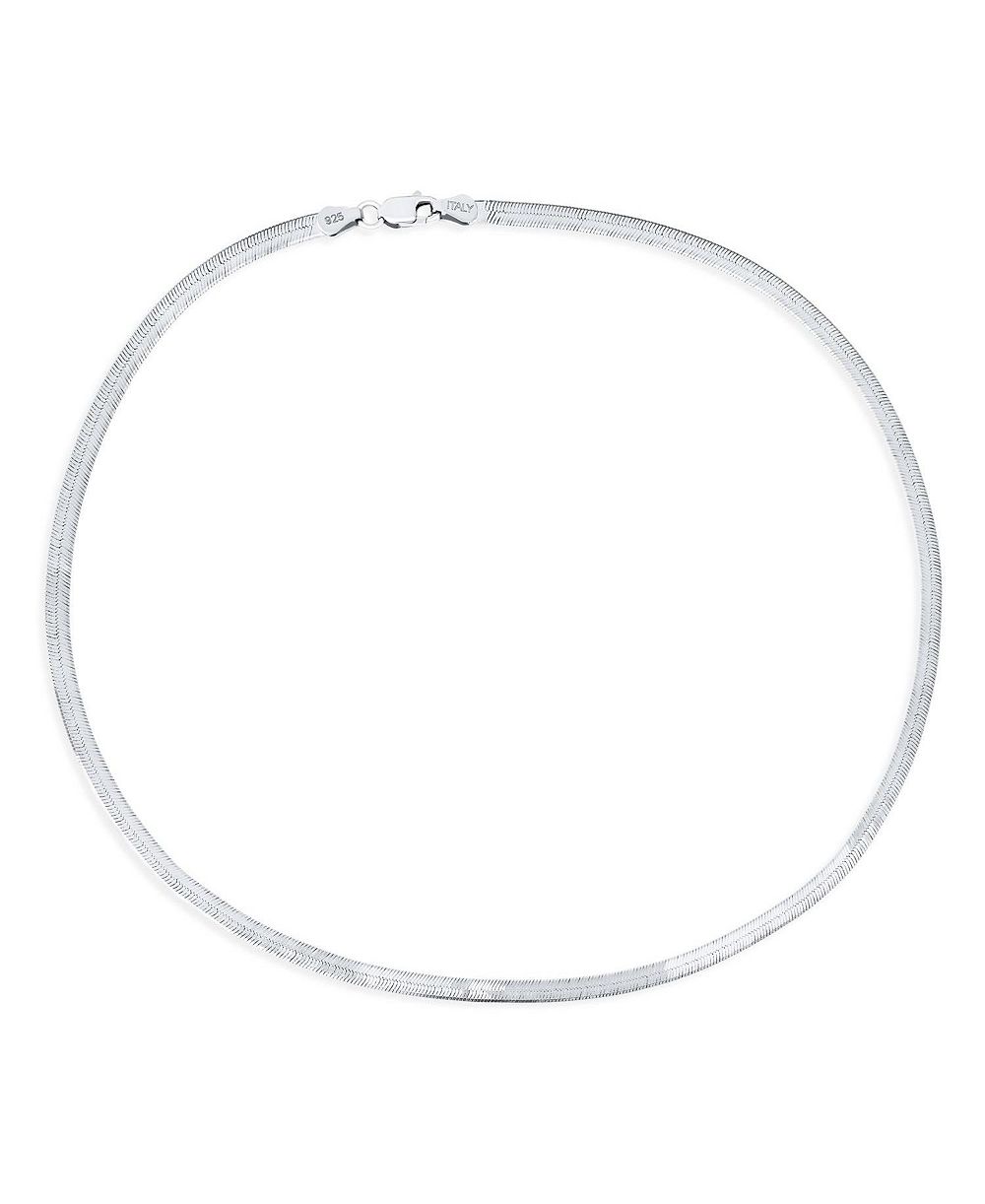 Bling Jewelry Gold Plated .925 Sterling Silver 3.5 mm Flat Omega Snake Flexible Herringbone Collar Necklace