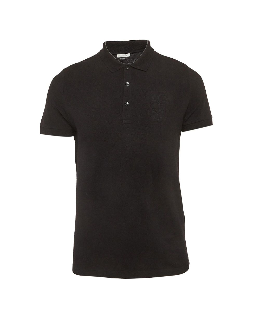 Pre-Owned Versace Men's Collection Medusa Embossed Cotton Polo T-Shirt