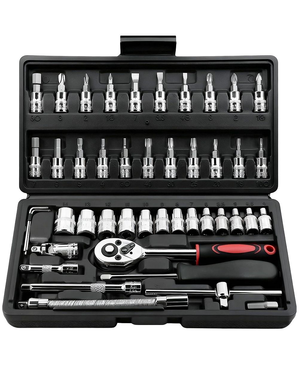 XDOVET Socket Ratchet Wrench Set Bit Metric Extension Bar Auto Repairing Household