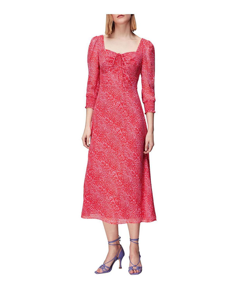 Whistles Women's Diagonal Leopard Midi Dress