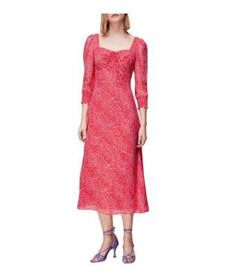 Whistles Women's Diagonal Leopard Midi Dress