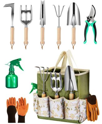 XDOVET Gardening Tool Set Women Stainless Steel Tote Gift