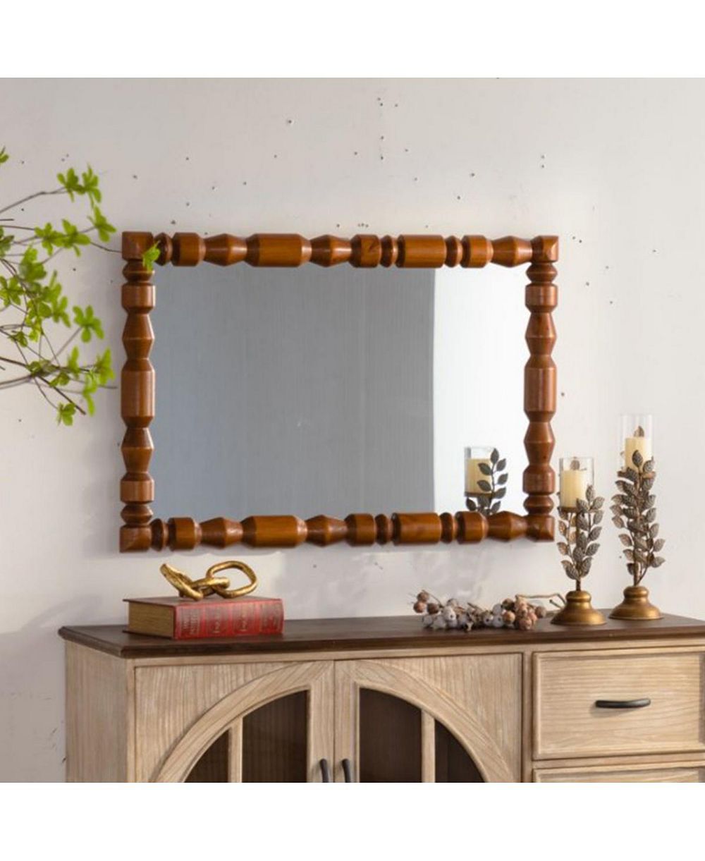 LAOTIES 35" x 23" Vintage Rectangular Decorative Accent Mirror for Living Room and Entryway