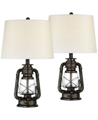 Набор из 2 настольных ламп Franklin Iron Works Murphy 23" High Miner Lantern Industrial Accent Table Lamps Weathered Finish Metal