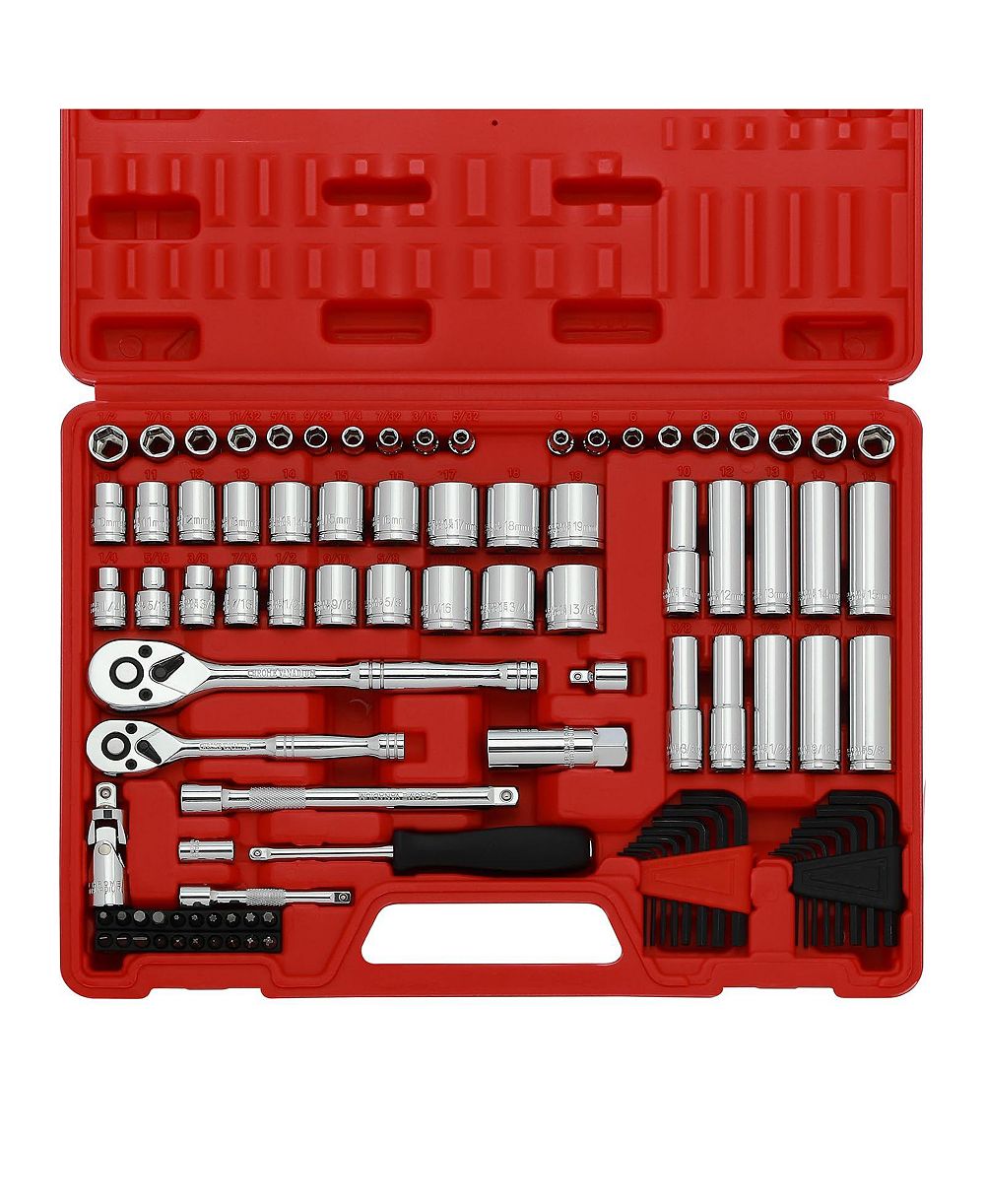 XDOVET Socket Set SAE Metric Ratchet Extension Universal Joint 94pieces