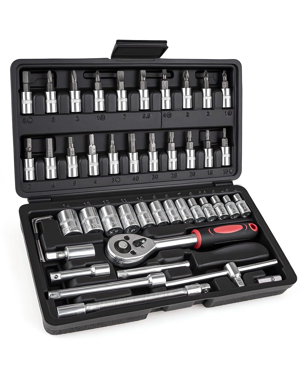 XDOVET Ratchet Socket Wrench Set Metric Automotive Tool Kit