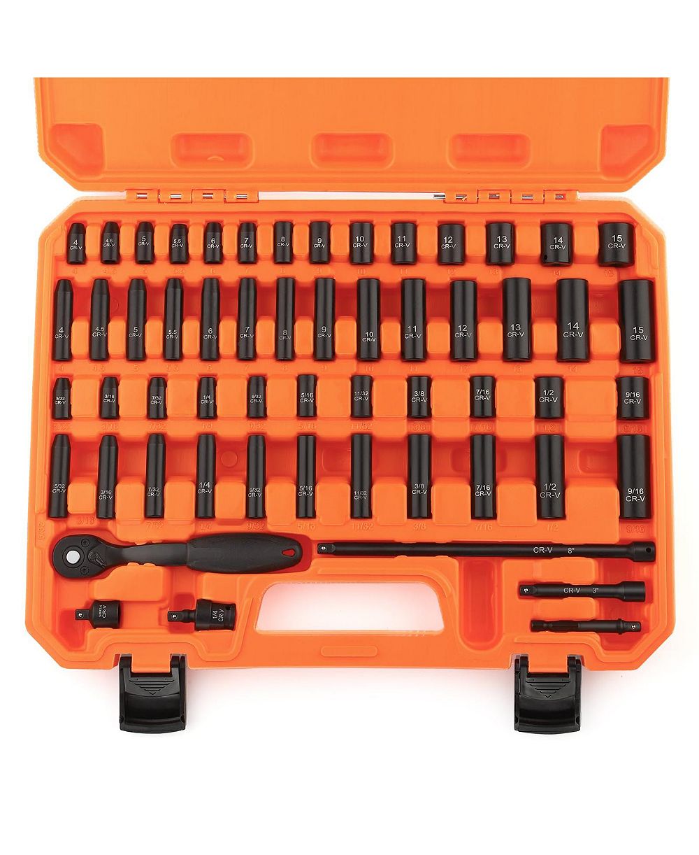 XDOVET 1/4inches  Drive 56-Piece Impact Socket Set SAE Metric Ratchet