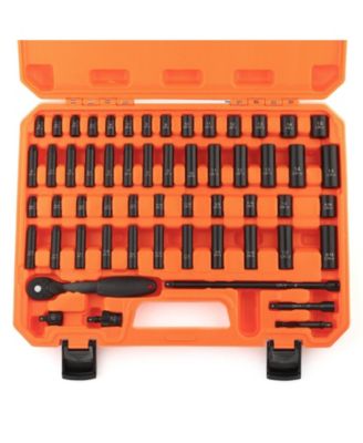XDOVET 1/4inches  Drive 56-Piece Impact Socket Set SAE Metric Ratchet