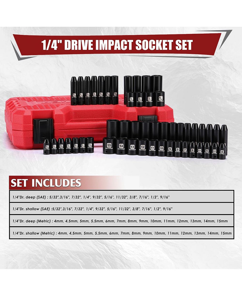 Набор торцевых головок XDOVET 1/4inch Drive 50pieces SAE Metric Shallow Deep