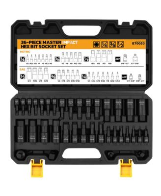 Набор торцевых головок XDOVET 36-Piece 1/4inch 3/8inch 1/2inch Drive SAE Metric Cr-V Steel