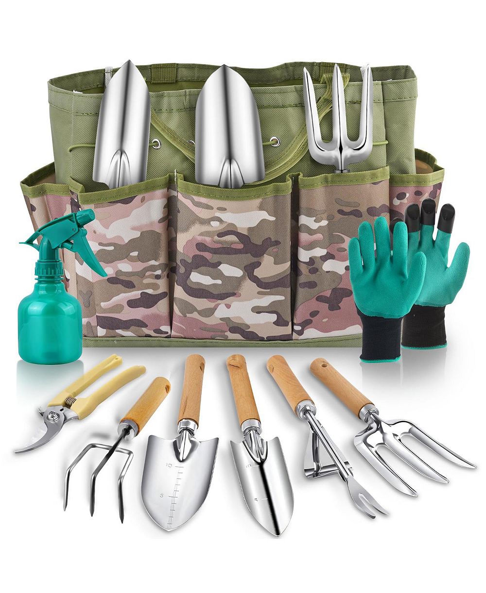 XDOVET Gardening Tool Set Heavy Duty Organizer Gloves Rust-proof Camouflage