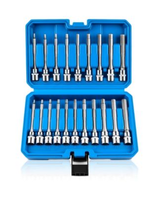 XDOVET Extra-long Allen Hex Bit Socket Set 3/8inch  Drive SAE Metric CR-V S2 Steel