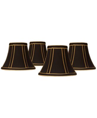 Springcrest Set of 4 Empire Lamp Shades Trim Small 3" High Candelabra Clip-On Fitting