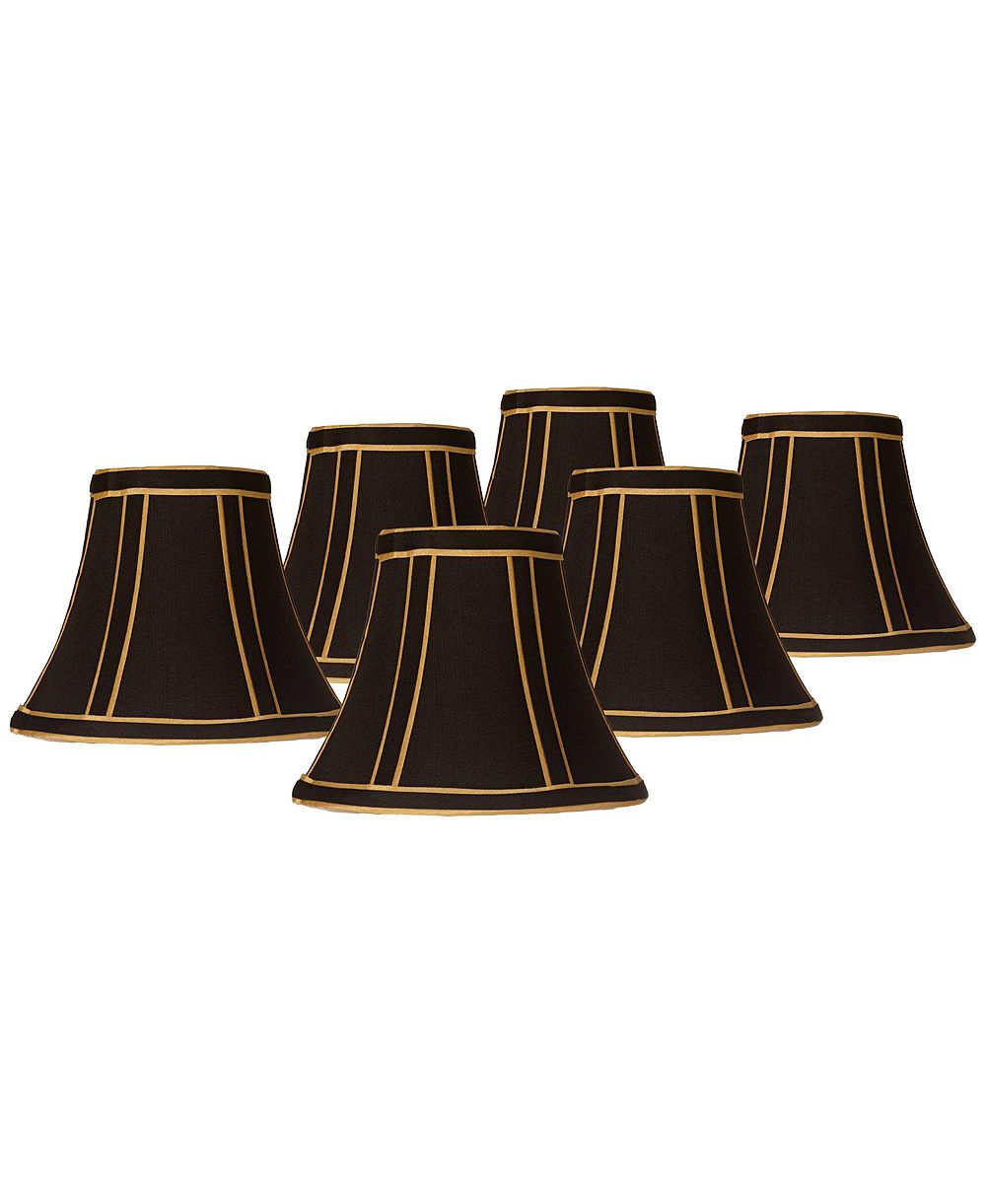 Springcrest Set of 6 Empire Lamp Shades Trim Small 3" Top x 6" Bottom x 5" High Candelabra Clip-On Fitting