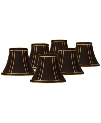 Springcrest Set of 6 Empire Lamp Shades Trim Small 3" Top x 6" Bottom x 5" High Candelabra Clip-On Fitting
