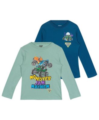 Monster Jam Футболка с длинным рукавом для малышей 2T - 12, комплект из 2 шт.