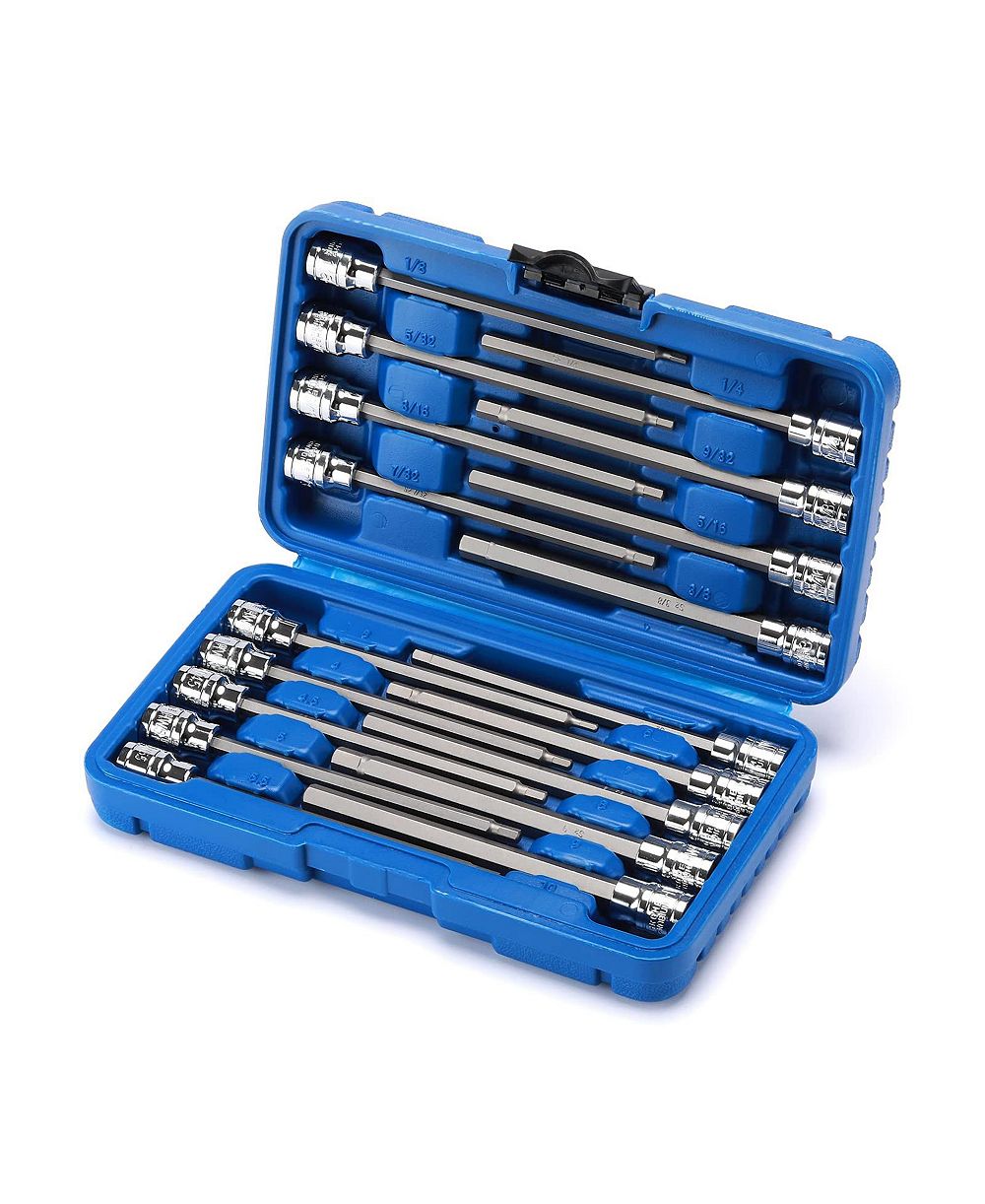 XDOVET Hex Bit Socket Set 3/8 Drive SAE Metric CR-V S2 Steel