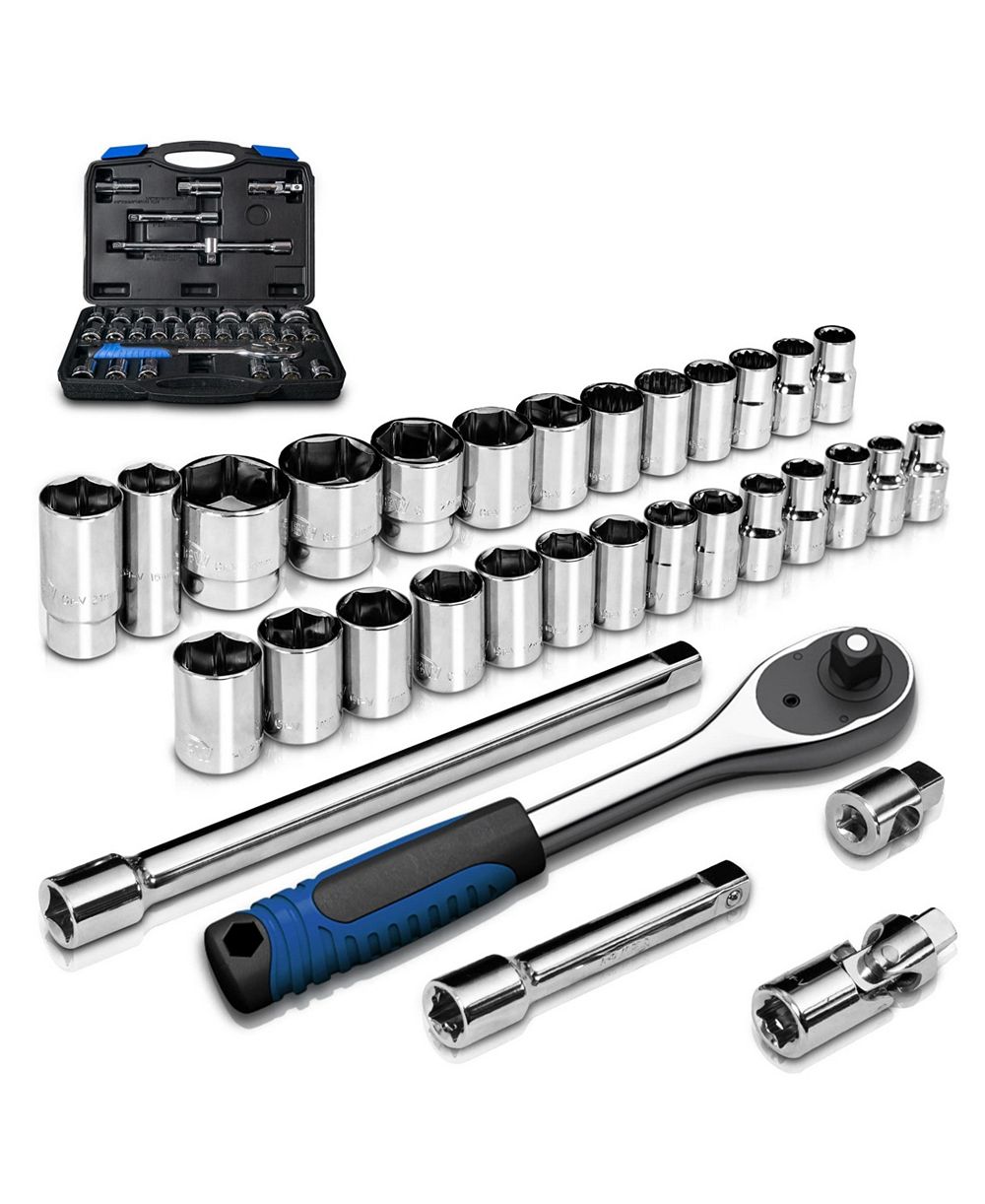 XDOVET 1/2inch  Drive Metric Socket Set 32pieces  Ratchet Wrench