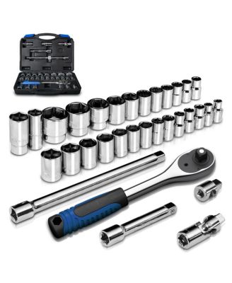 XDOVET 1/2inch  Drive Metric Socket Set 32pieces  Ratchet Wrench