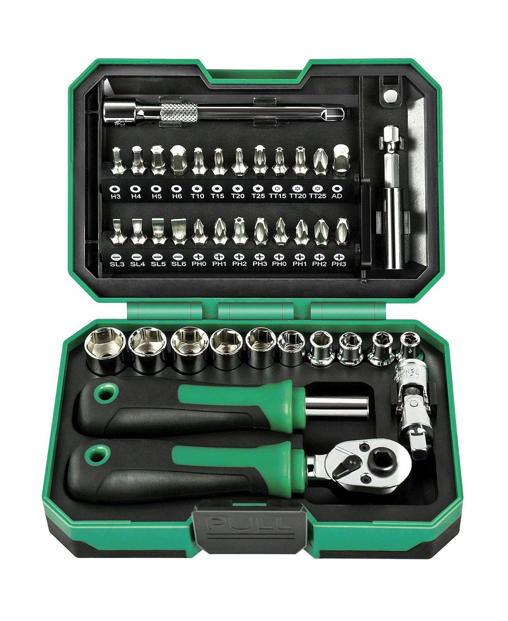 XDOVET 39Pieces  Ratchet Socket Wrench Set 1/4inch  Drive Metric 4-13mm