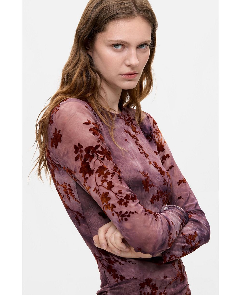 Женское асимметричное платье Desigual с флокированием