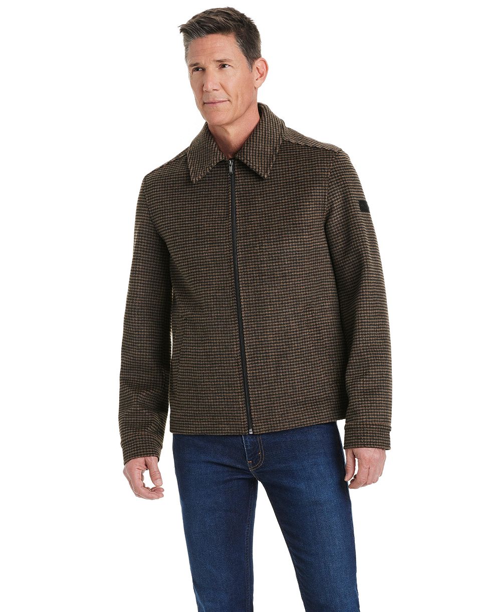 Vince Camuto Men's Men s Zip Front Faux Wool Jacket