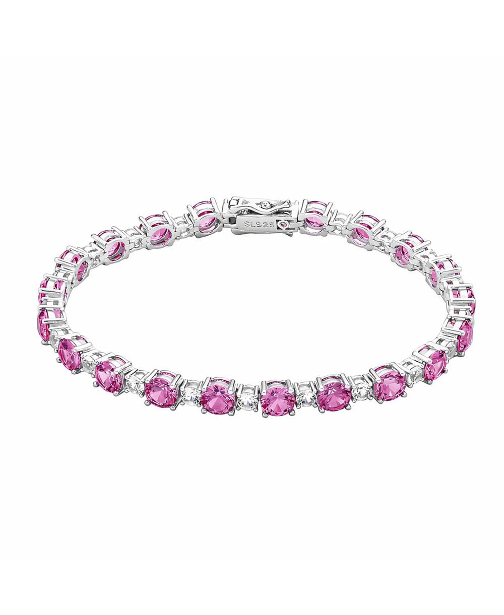 SUZY LEVIAN NEW YORK Sterling Silver Round-Cut Sapphire Alternating Rythm Tennis Bracelet