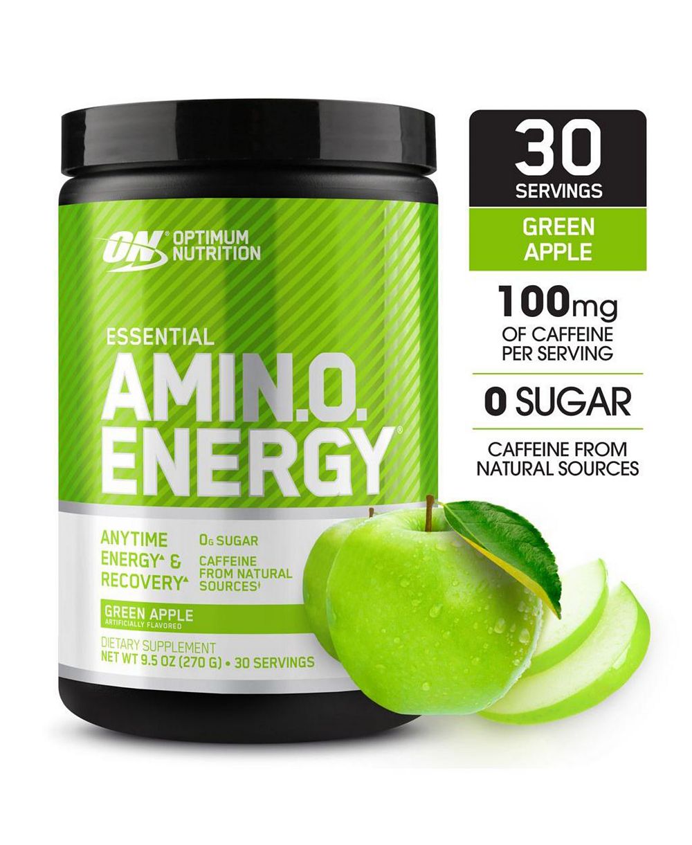 Optimum Nutrition Amino Energy, Pre Workout с чаем, BCAA, аминокислоты, Keto Friendly, экстракт кофе, яблоко, 30 порций