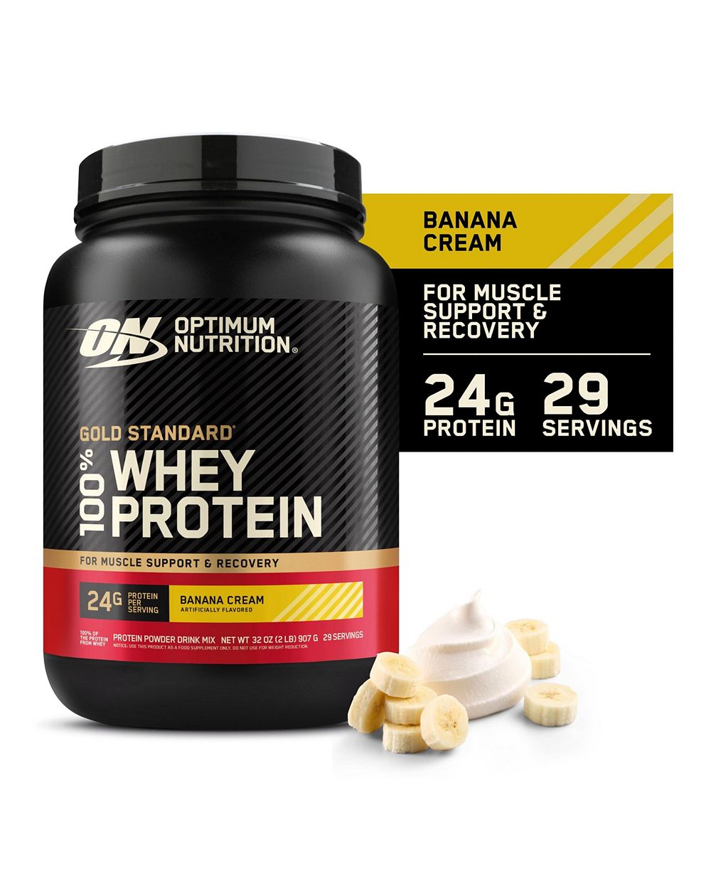 Протеиновый порошок Optimum Nutrition Gold Standard 100% Whey, Banana Cream, 2 Pound