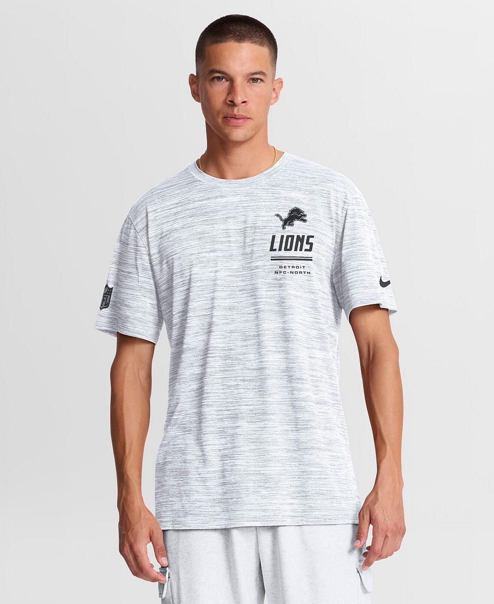 Nike Men's White Detroit Lions Sideline Double Covered Dri-FIT Velocity T-Shirt