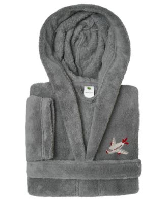 Linum Home Kids Jet Plane Super Plush Double-Brushed Hooded Bathrobe