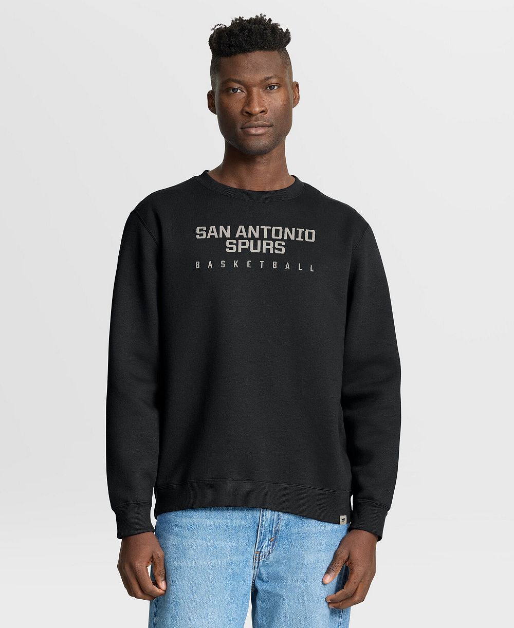 Fanatics Мужская черная футболка-свитшот San Antonio Spurs Crossover Collection Defensive Rotation Drill Premium