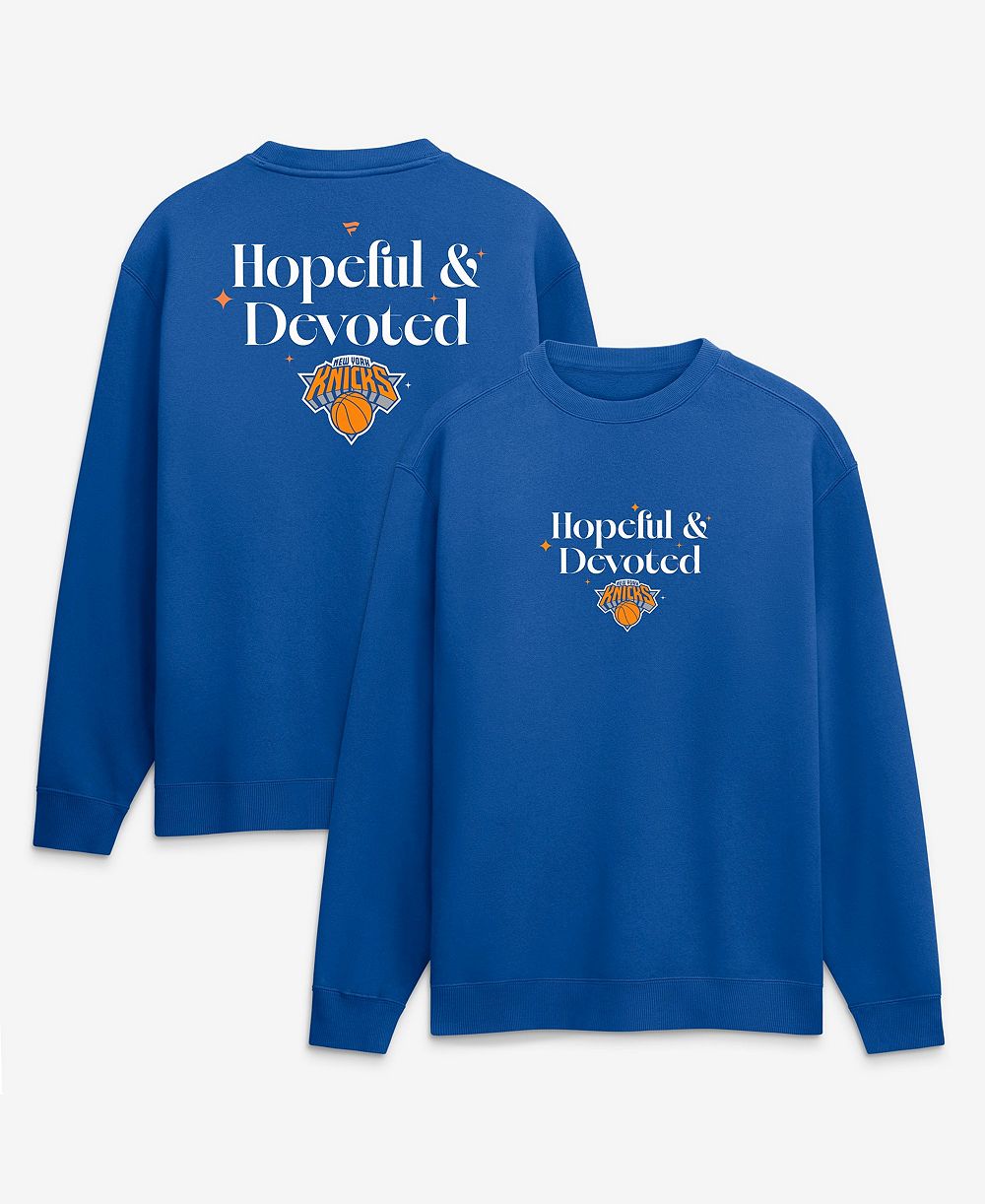 Мужской флисовый свитшот Fanatics Blue New York Knicks Hopeful Devoted