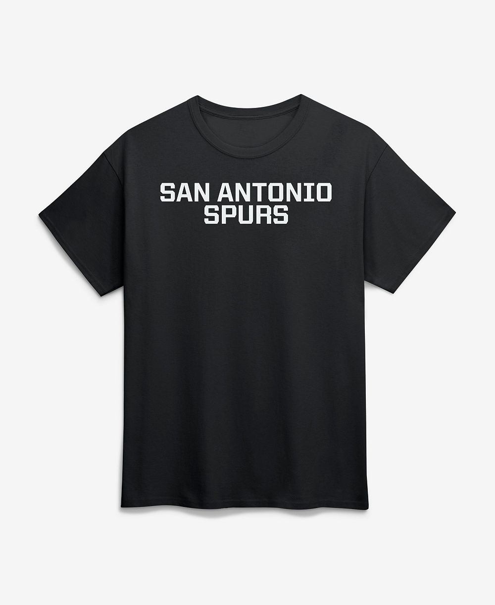 Мужская футболка Logo Athletic Black San Antonio Spurs Wordmark