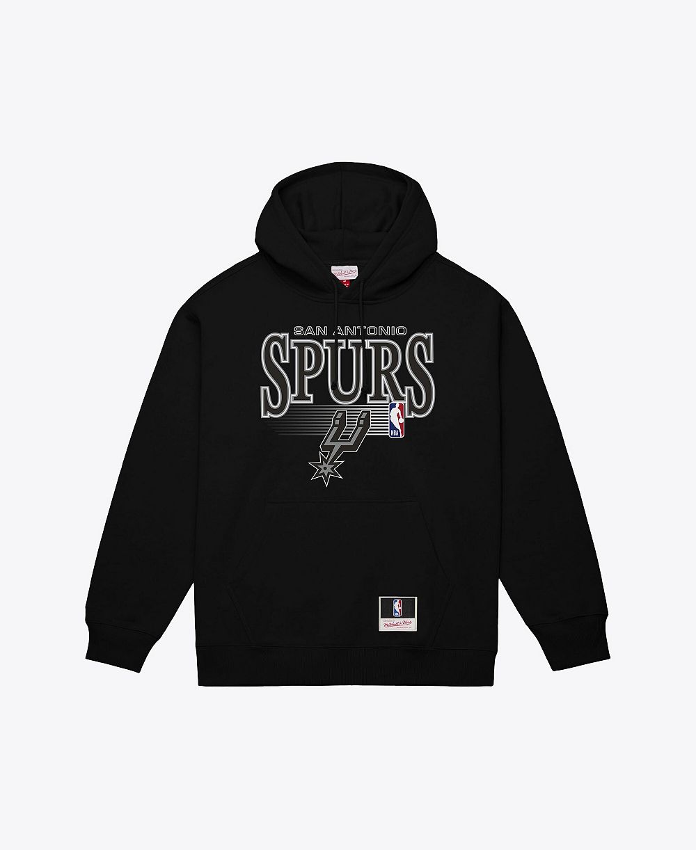 Мужское худи Mitchell & Ness San Antonio Spurs Team Name Stack Logo Black